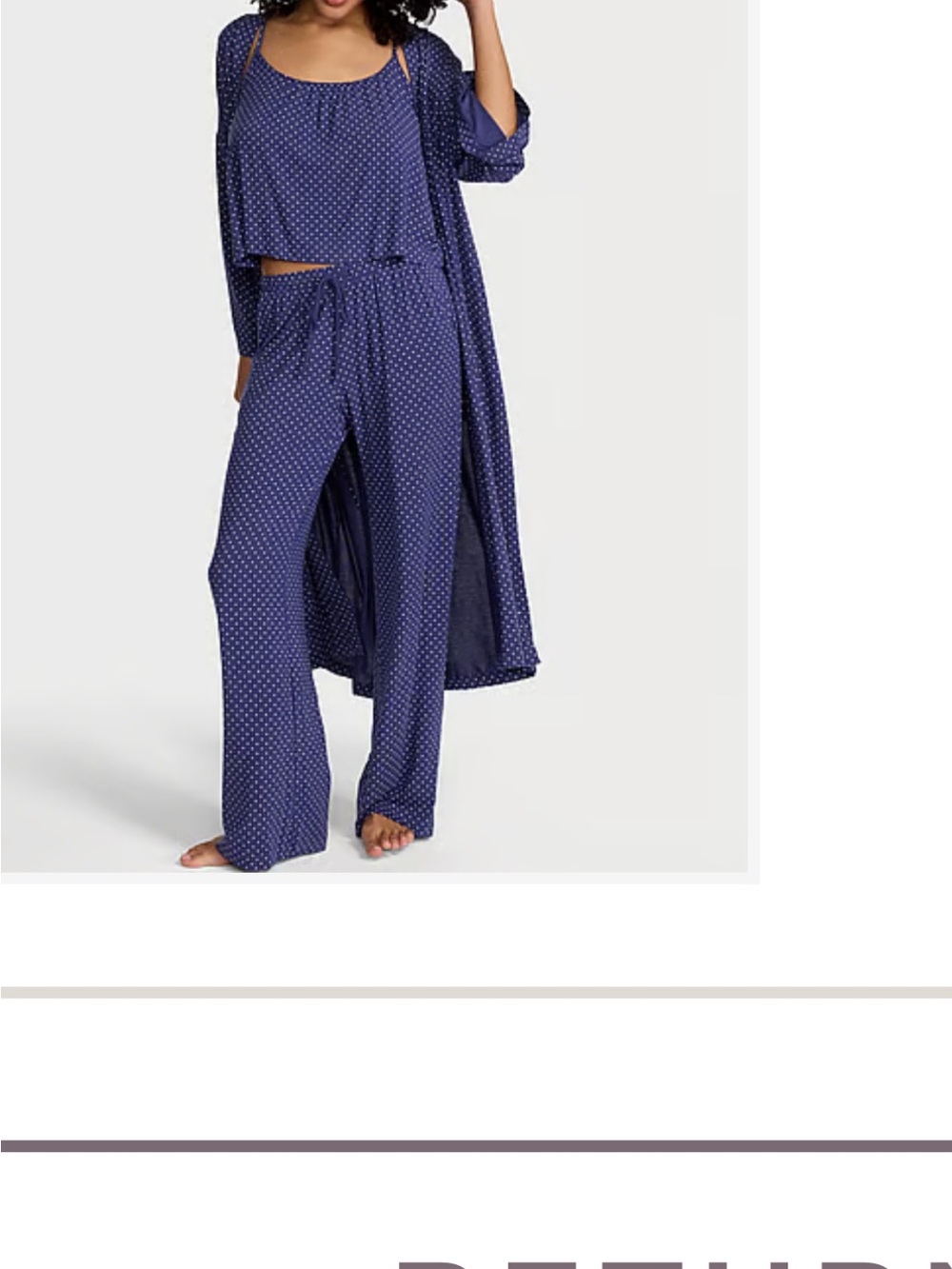 Victoria's Secret Navy Polka Dot 3-Piece Pajama Set